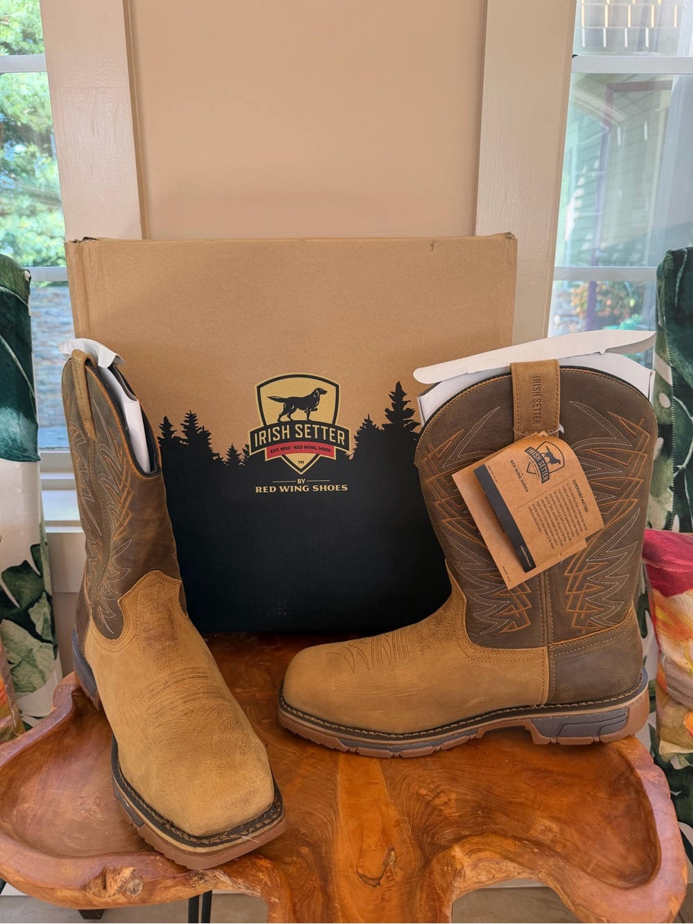 MENS IRISH SETTER RED WING MARSHALL FARM RANCH WORK BOOTS STEEL TOE PULL-ON 14